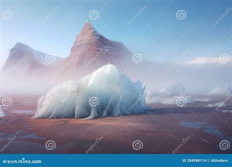 Arctic Tundra Mirage with a Ghostly Ice Formation Stock Illustration - Illustration of weather ...