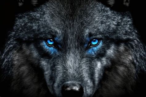 Black Wolf With Blue Eyes Wallpaper