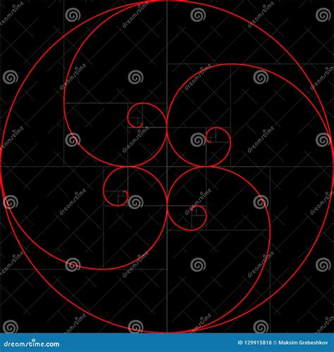 Fibonacci Spiral. Golden Ratio Stock Illustration - Illustration of fibonacci, perfection: 129915818