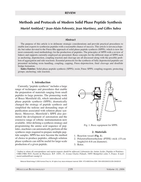 (PDF) Methods and Protocols of Modern Solid-Phase Peptide Synthesis