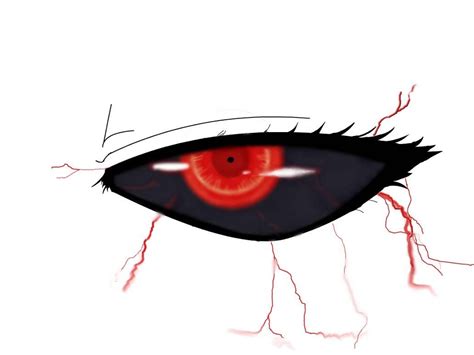 an eye with lightning coming out of it's center and red eyeshade