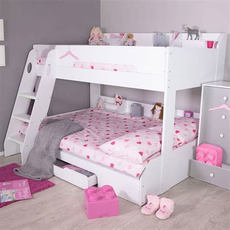 Flair Furnishings Flick Triple Bunk Bed in White | White bunk beds, Girls bunk beds, Kids bunk beds