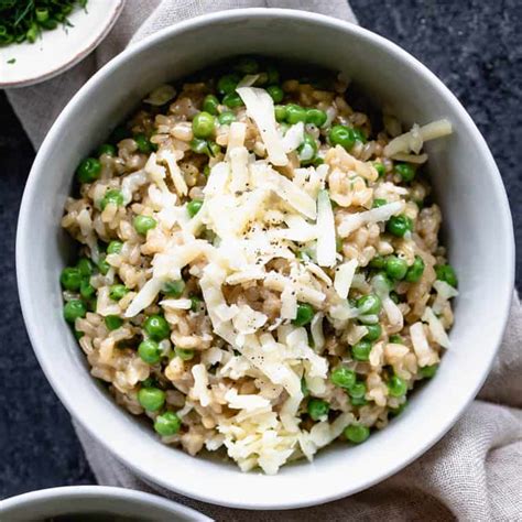 Brown Rice Risotto with Peas - Healthy Seasonal Recipes