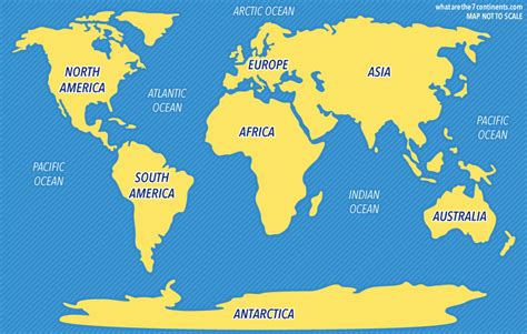 Continents And Oceans Map Without Names