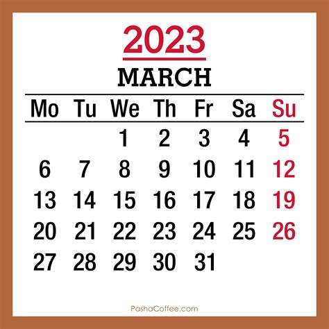 March 2023 Calendar With Holidays Printable – Printable Template Calendar