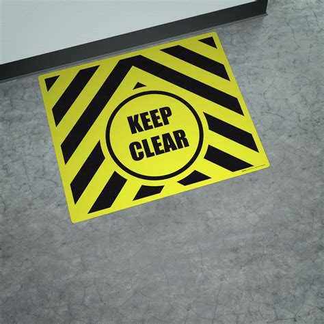 Keep Clear Yellow/Black Hazard Landscape - Large Floor Sign