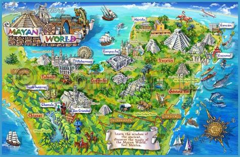 Mexico Map Tourist Attractions - TravelsFinders.Com