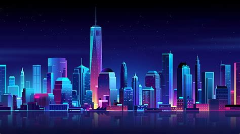 Online crop | HD wallpaper: high-rise buildings digital wallpaper, New York City, Neon ...