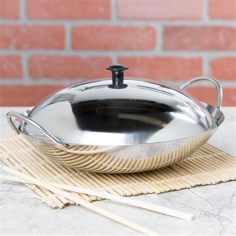 8" Stainless Steel Wok Serving Dish