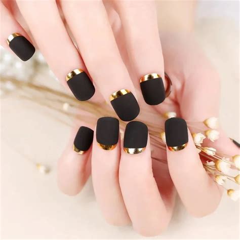 Full Sizes 24pcs Acrylic Full Cover Nail Tips False Nail Art Fake Nail Tips Artificial Nails ...