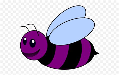 Purple Bee Clip Art - Vector Clip Art Online Pink Bumble Bee Vector Png,Cartoon Bee Png - free ...