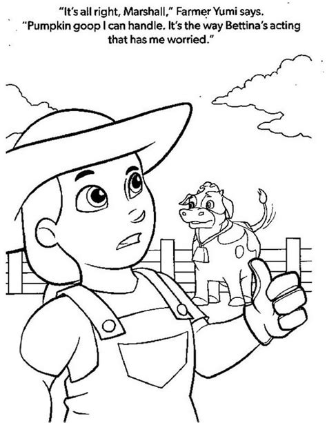 Farmer Yumi in Cow Farm Coloring Page - Free Printable Coloring Pages for Kids