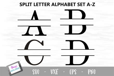 Split letter monogram Set