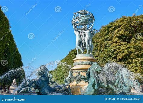 Statue and Fountain in the Luxembourg Gardens Editorial Photo - Image ...