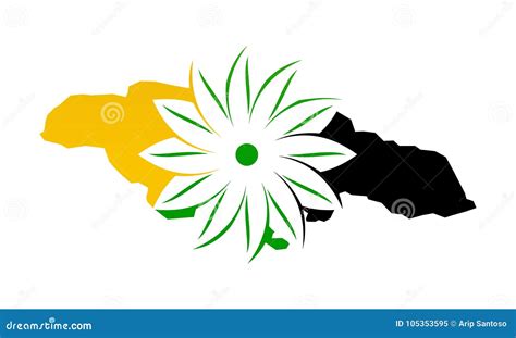 Jamaica Flower Logo Design Template Stock Vector - Illustration of food, icon: 105353595