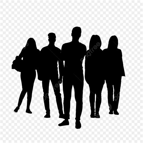 Silhouettes Group Silhouette PNG Transparent, Group Silhouette Of Realistic Characters ...