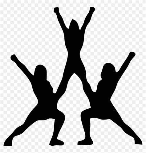 Cheerleading - Cheerleading Stunt Silhouette - Free Transparent PNG ...