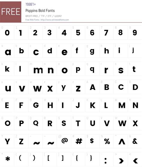 Poppins Bold 2.000;PS 1.0;hotconv 1.0.79;makeotf.lib2.5.61930; ttfautohint (v1.3) Fonts Free ...