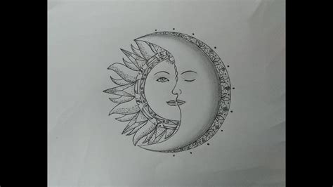 How to Draw Sun and Moon - Pencil Sketch - YouTube