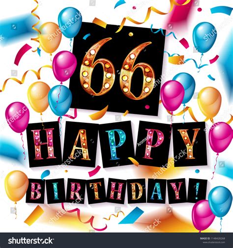 66th Years Anniversary Celebration Birthday Card Stock Illustration 1148428268 | Shutterstock