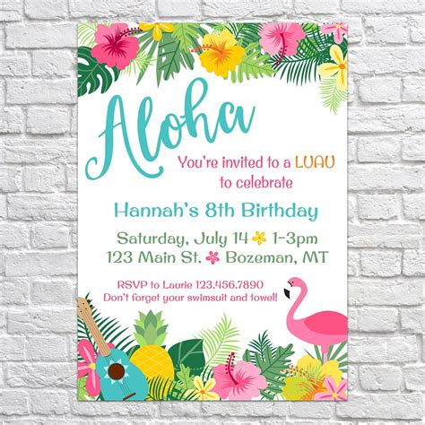 Luau Birthday Invites Aloha Pineapple Invitations Summer | Etsy | Luau ...