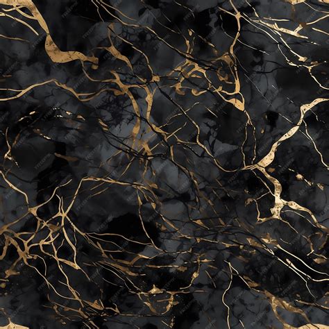 Premium Photo | Black marble wallpaper that has gold lines and the ...