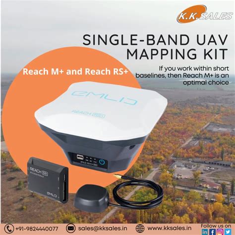 Boost your drone mapping accuracy with the EMLID Reach M+ A Single-band UAV Mapping Kit! 🛩️🌍🔍 If ...