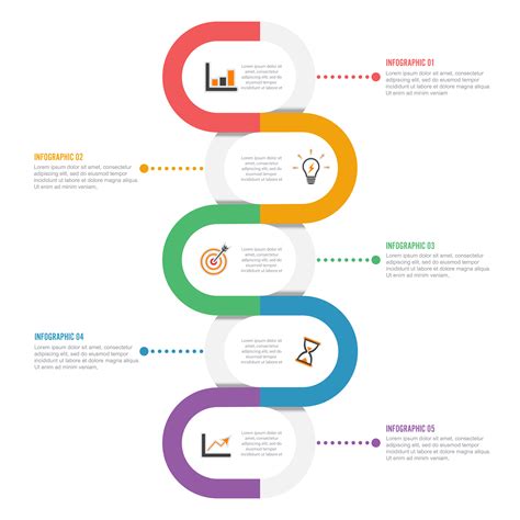 Template Timeline Infographic colored horizontal 689756 Vector Art at Vecteezy