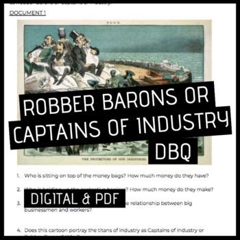 DIGITAL & PDF Captains of Industry vs Robber Barons DBQ by That History Life