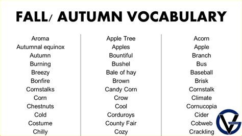 Fall and Autumn Words - GrammarVocab