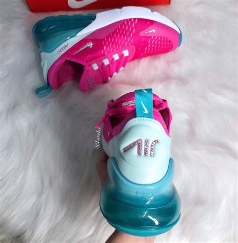 Nike Air Max 270 Pink Girls/Womens customized with Swarovski Crystals. | Luxe Ice