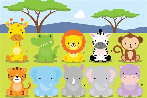 African Animals Clipart, Safari, Zoo By ClipArtisan | TheHungryJPEG