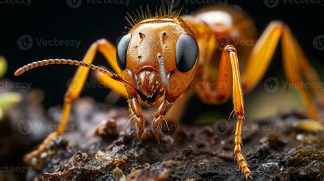 Close-up photo of a Sahara Desert Ant looking any direction in the Desert. Generative AI ...