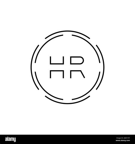 HR Logo Design Vector Template. Initial Circle Letter HR Vector Illustration Stock Vector Image ...