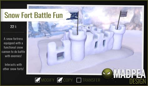 Second Life Marketplace - MadPea Snow Fort Battle Fun