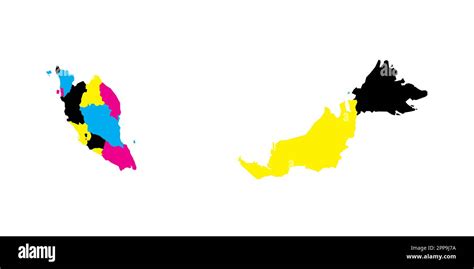 Malaysia political map of administrative divisions - states and federal ...