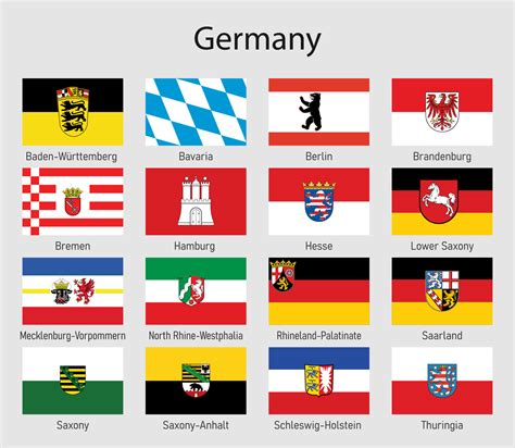 Flags of the states of Germany, All German lands flag collection 21983262 Vector Art at Vecteezy