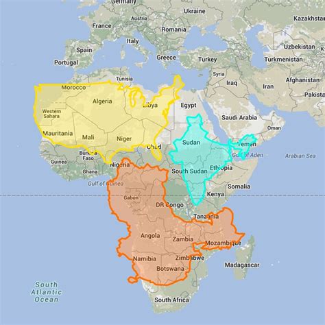 the world map with different countries and their major cities in orange, green, blue, yellow