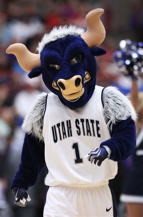 TUCSON, AZ - MARCH 17: The Utah State Aggies mascot performs during their game against the ...