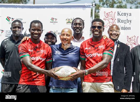 NAIROBI, KENYA - SEPTEMBER 12: Kenya men’s National Rugby sevens team Shujaa players Captain ...