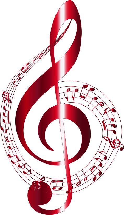 Clipart - Vermilion Musical Notes Typography No Background