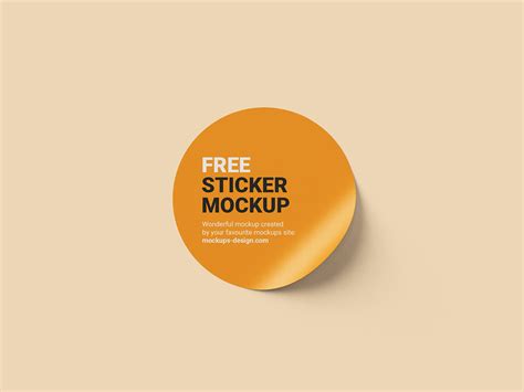 Free round sticker mockup - Mockups Design