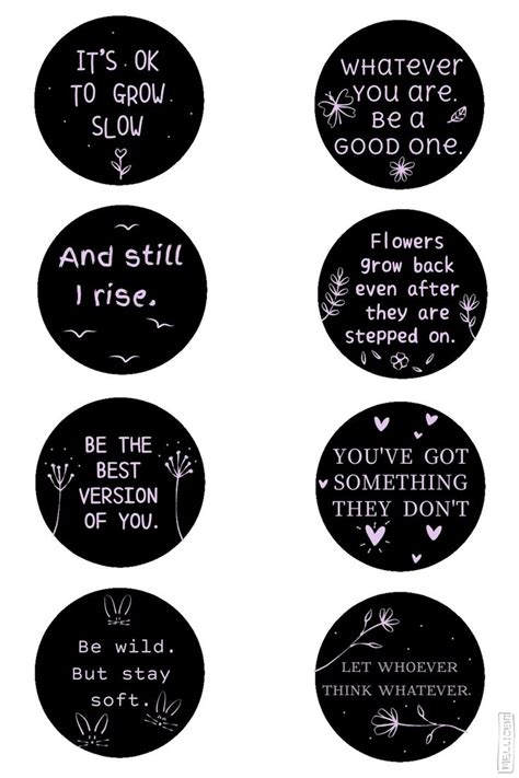 Black and White Stickers with Quotes