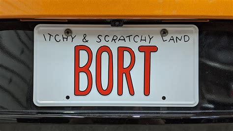 The Simpsons | Itchy & Scratchy Land | BORT | Metal Stamped Replica Prop License Plate ...