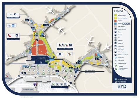 Sydney Airport Map Terminal1 Departures | Airport map, Sydney airport, Map