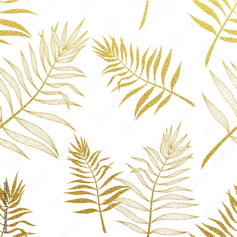 Palm leaves seamless pattern. Vector botanical illustration. Stock ...