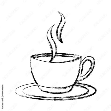 sketch draw coffee cup cartoon vector graphic design Stock Vector ...