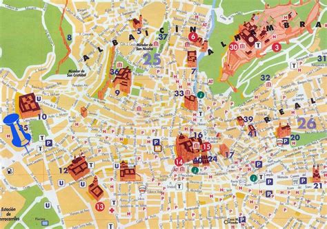 Mapa turístico de Granada | Mapa turístico, Mapas, Turistico