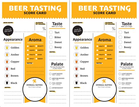 Beer Tasting Score Card Template Download Printable PDF | Templateroller