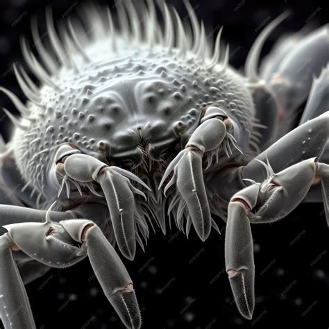 Premium Photo | Magnified view of dust mites under a microscope